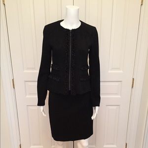 Nannette Lepore Black Boucle Suit